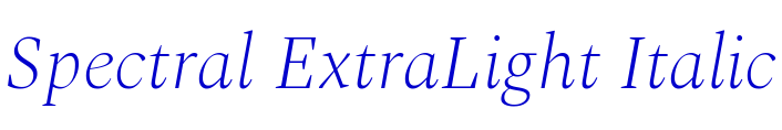Spectral ExtraLight Italic font